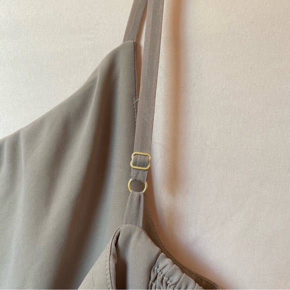 Show Me Your Mumu Shannon One Shoulder Dress Size M Maxi Wedding Neutral Chic - Picture 9 of 10